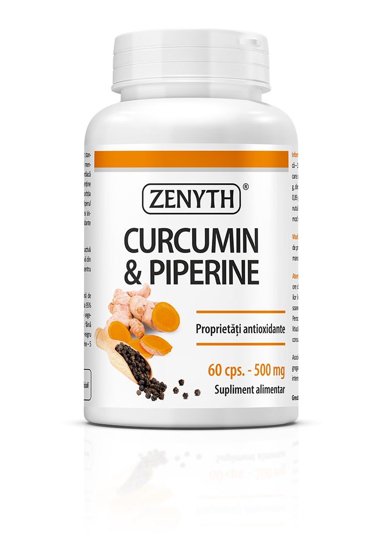 Pachet promotional Curcumin si Piperina, 60 + 30 capsule, Zenyth - imagine 2